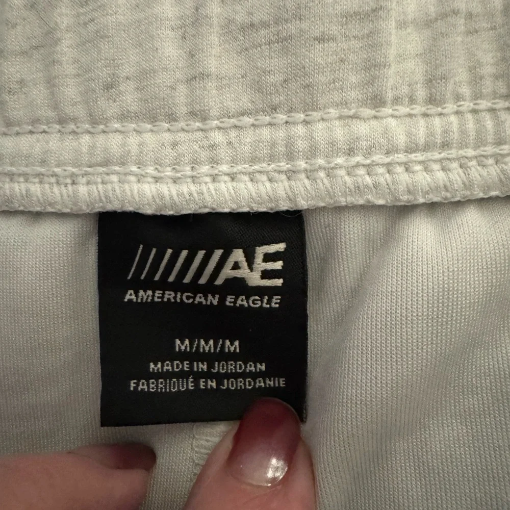 American Eagle Jogger Sweatpants Men’s M  Light Gray Zip Pockets Athletic